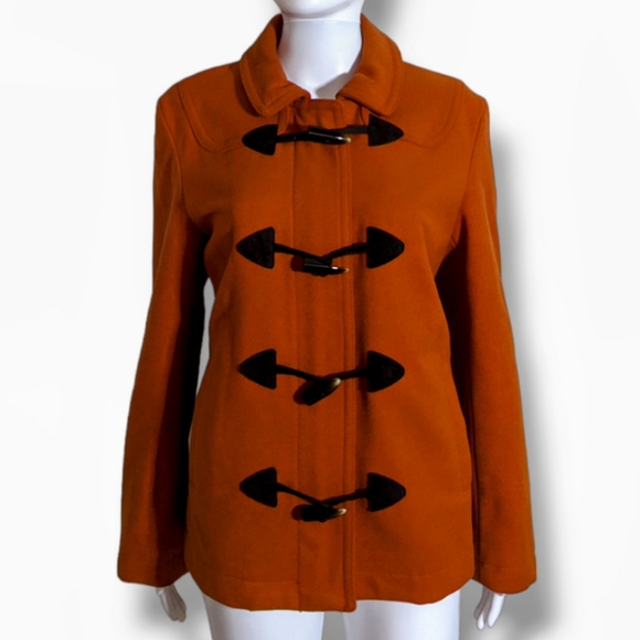 GAP Jackets & Blazers - GAP | Burnt Sienna Wool Blend Lined Toggle Button Up Peacoat Women's Size M.